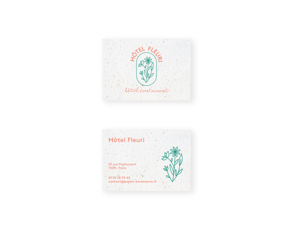 Carte de visite en papier ensemencé Made in France -