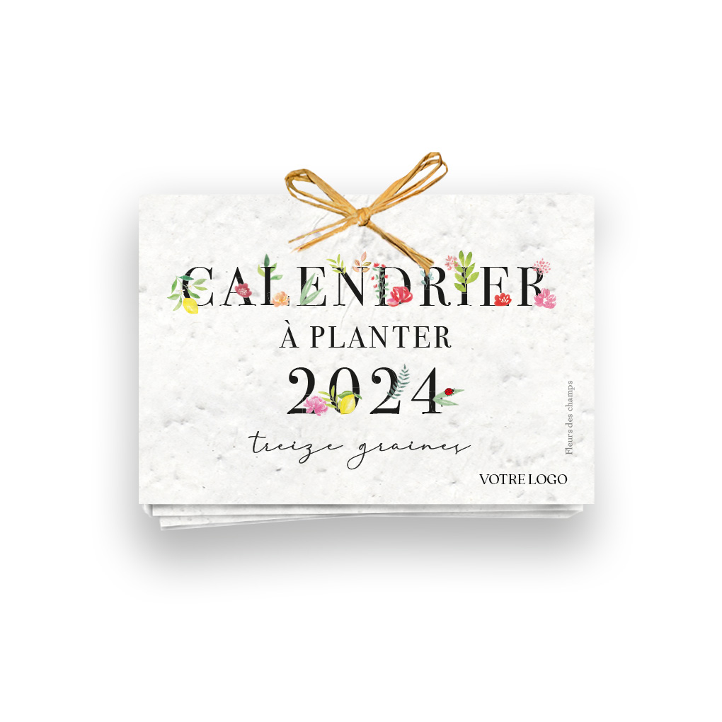 Calendrier chevalet à planter en papier ensemencé Made in France - 2