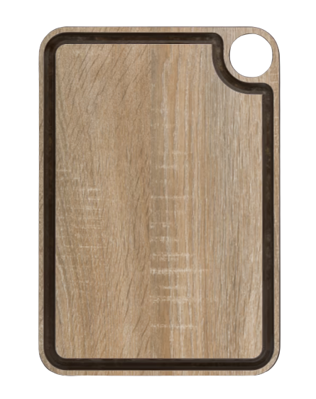 Planche à découper avec rigole personnalisable (33 x 23 cm)