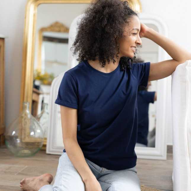 T-shirt jersey pour femme en coton bio 180 gr - Made in France -