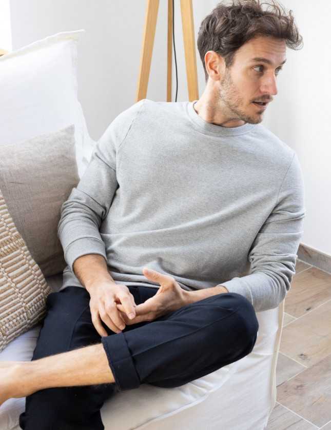 Sweat-shirt mixte en jersey de coton bio 270 gr - Made in France -