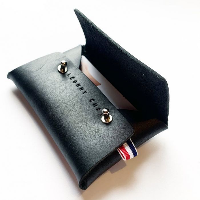 Porte-cartes en cuir fabriqué à la main - Loup - 3