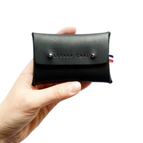 Porte-cartes en cuir fabriqué à la main - Loup