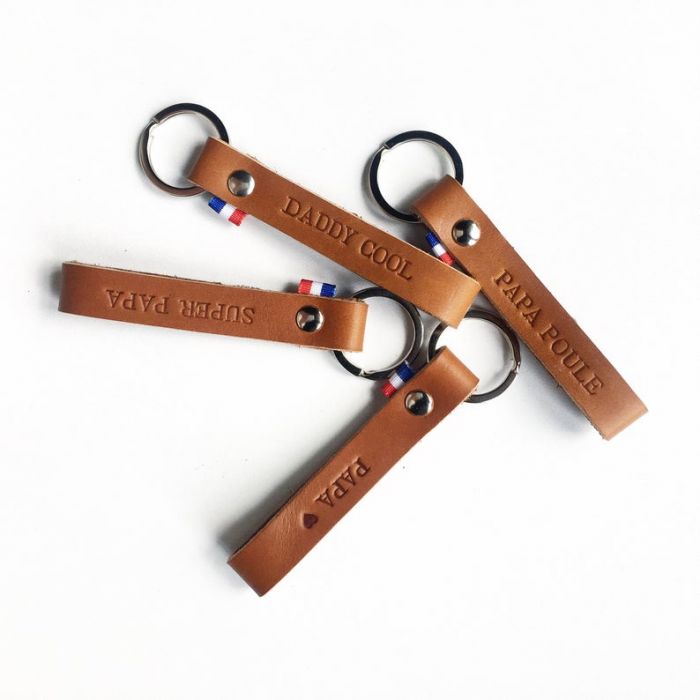Porte-clés en cuir Made in France - Leo -