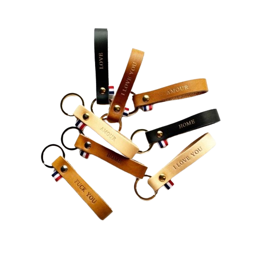 Porte-clés en cuir Made in France - Leo