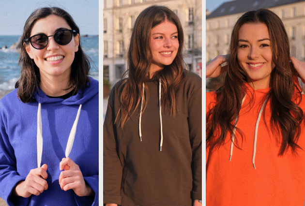 Sweat à capuche pour femme upcyclé Made in Europe -