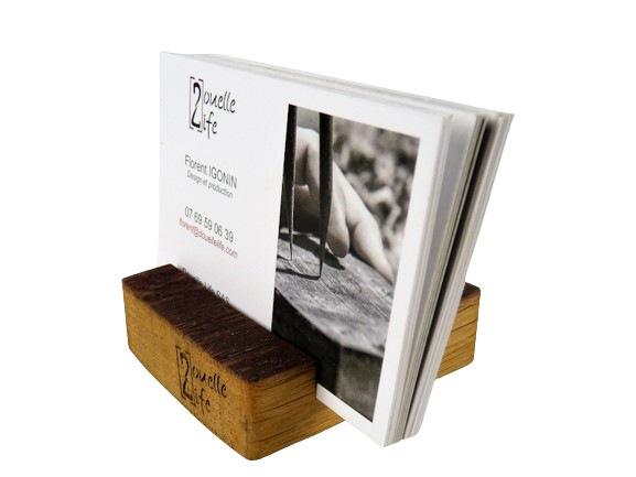 Distributeur carte en douelle de tonneau de vin - Made in France