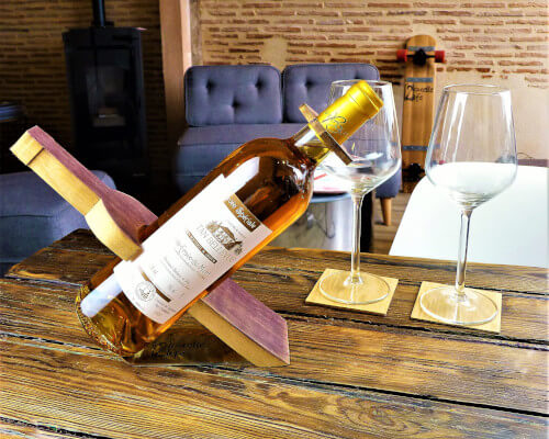 Présentoir bouteille en douelle de tonneau de vin - Made in France - 2