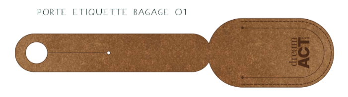 Etiquette à bagage en cuir recyclé Made in France -
