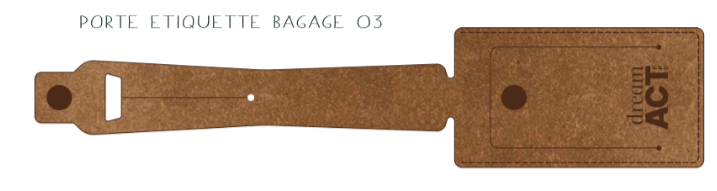 Etiquette à bagage en cuir recyclé Made in France -