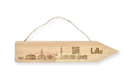 Pancarte en bois d'hévéa Made in France -