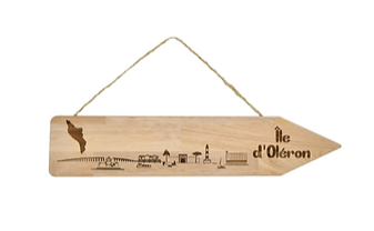 Pancarte en bois d'hévéa Made in France -