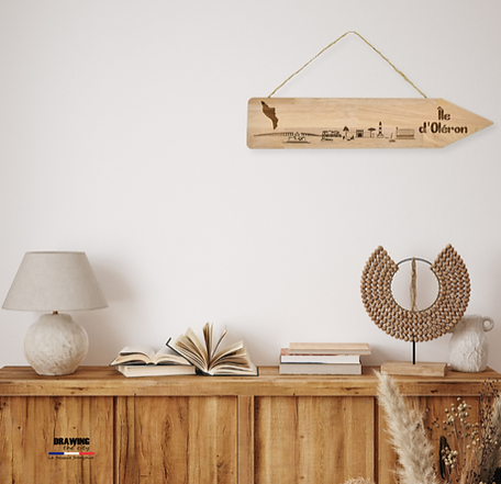 Pancarte en bois d'hévéa Made in France -