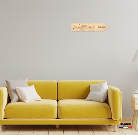 Pancarte en bois d'hévéa Made in France -