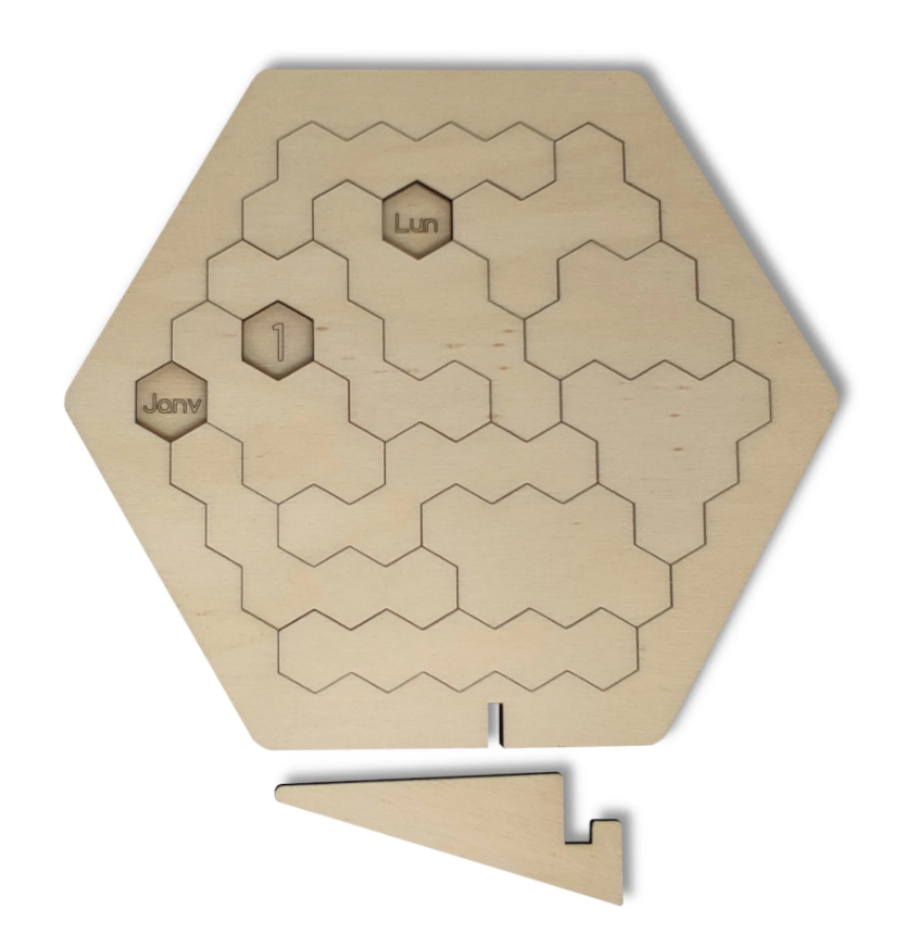 Puzzle calendrier perpétuel en bois Made in France -