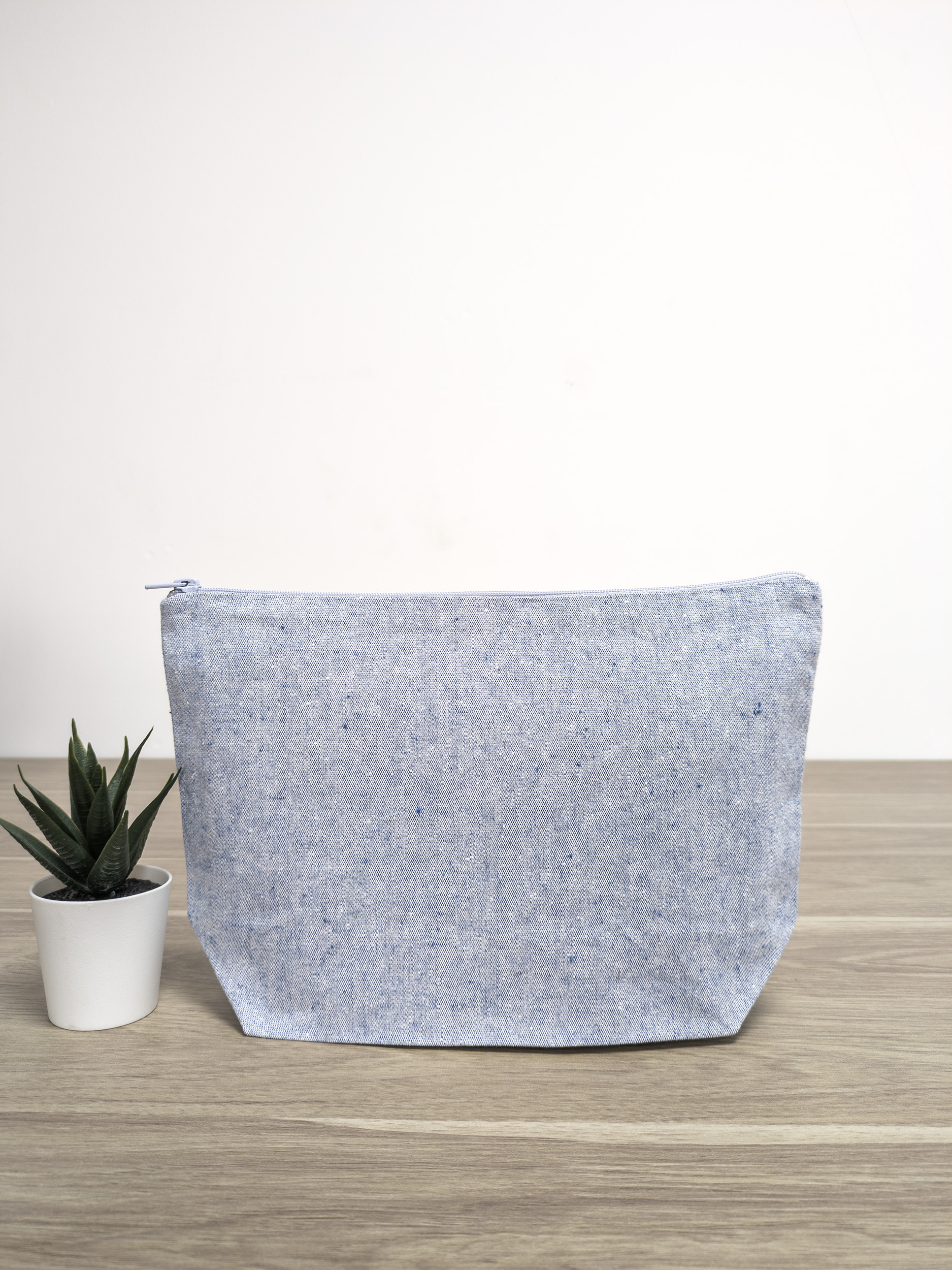 Trousse en coton recyclé avec zip certifié GRS - 280 gr -