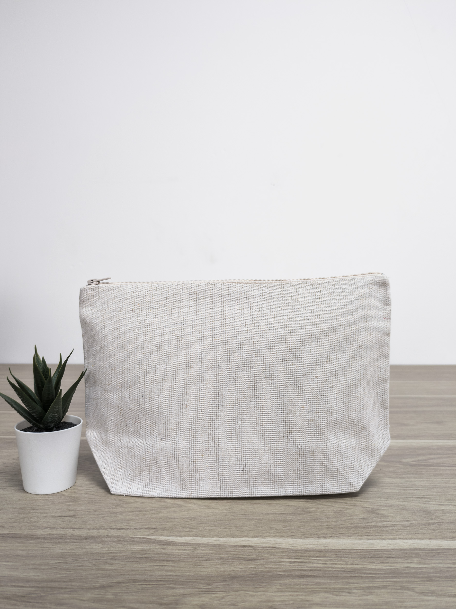 Trousse en coton recyclé avec zip certifié GRS - 280 gr -