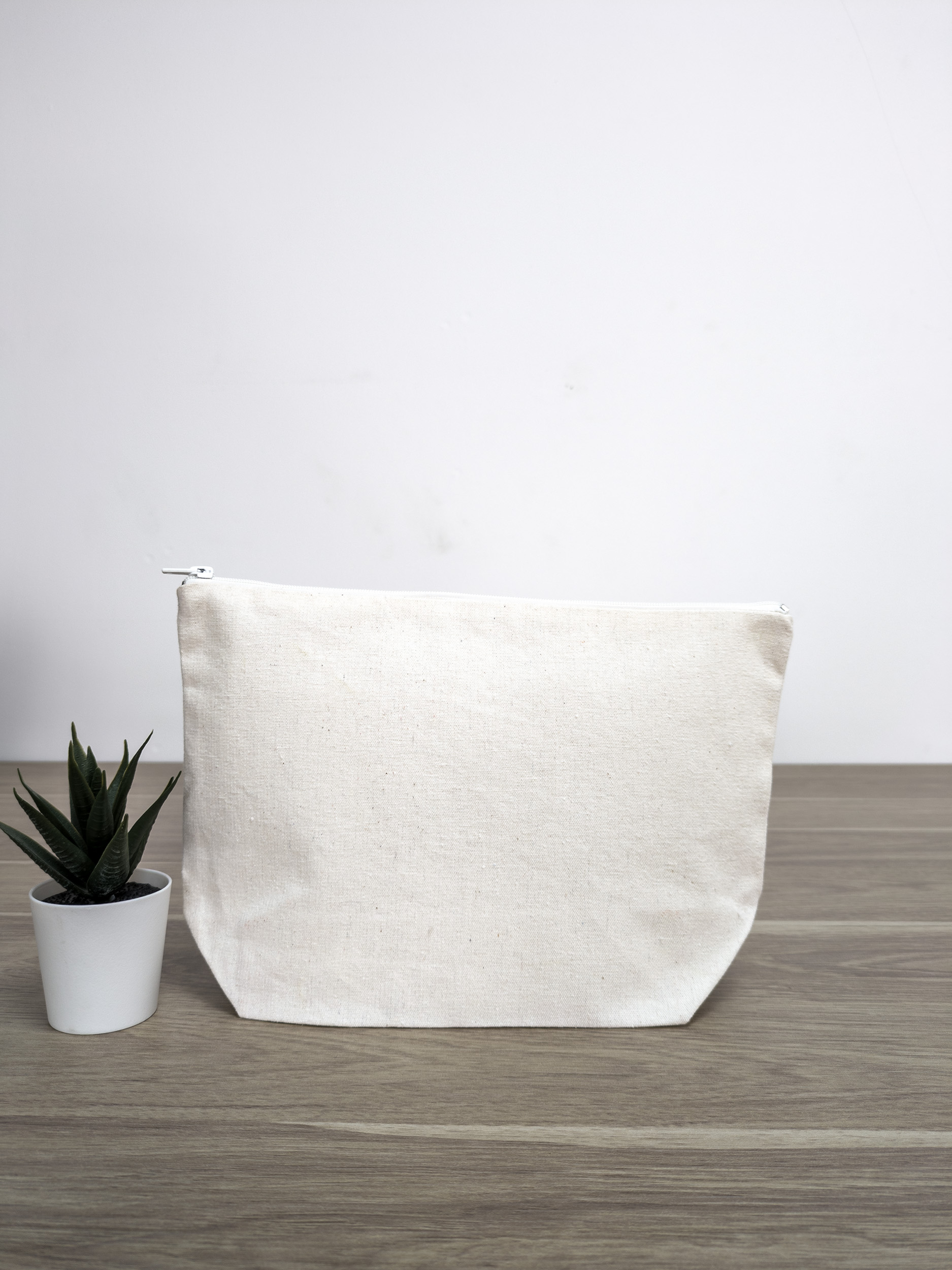 Trousse en coton recyclé avec zip certifié GRS - 280 gr -