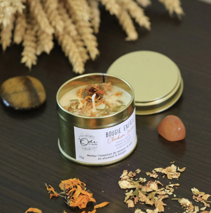 Bougie dans un pot en aluminium artisanale Made in France -