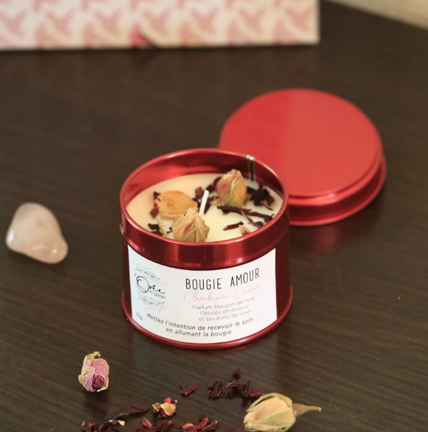 Bougie dans un pot en aluminium artisanale Made in France -