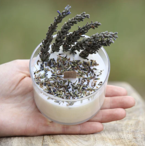 Bougie dans un pot en verre artisanale Made in France -