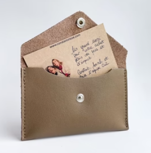 Porte-cartes en cuir upcyclé Made in France - Leon -