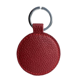 Porte-clés rond en cuir upcyclé Made in France - Romy -