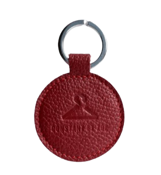 Porte-clés rond en cuir upcyclé Made in France - Romy