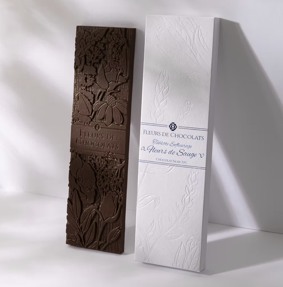 Tablette de chocolat noir bio fleurs de sauge Made in France - 2