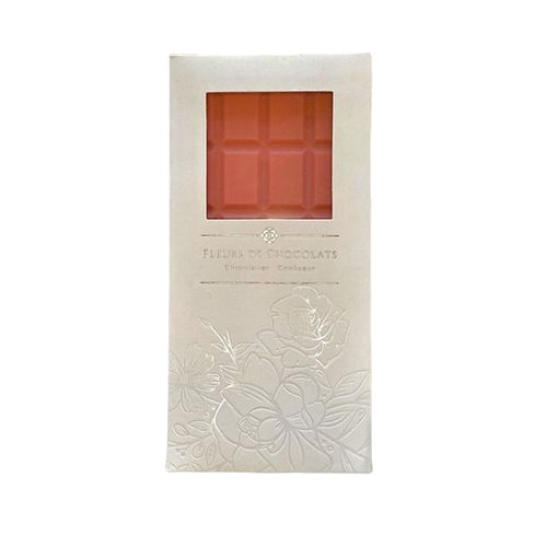 Tablette de chocolat blanc bio à la rose de Damas Made in France