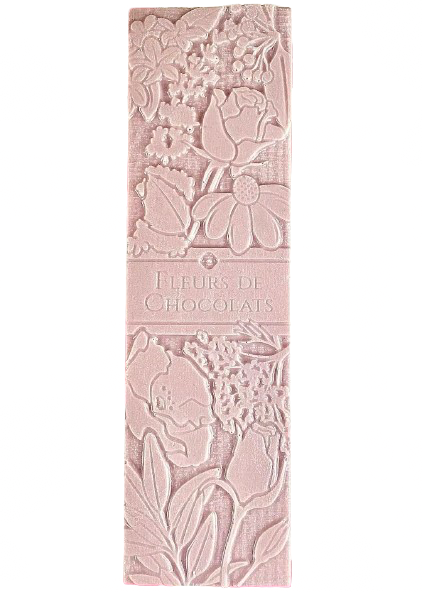 Tablette de chocolat blanc bio à la rose de Damas Made in France