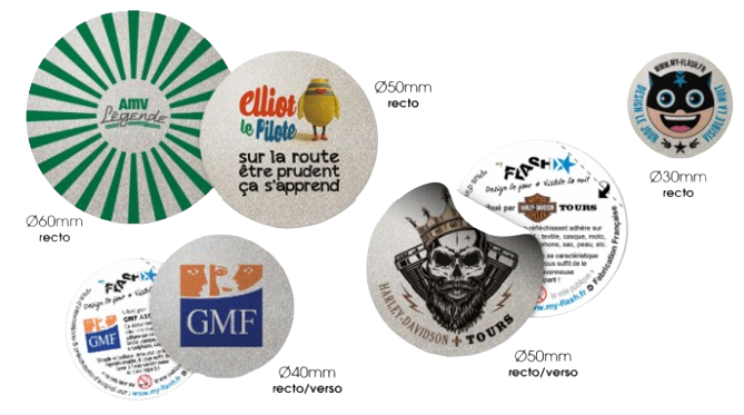 Auto-collant en textile réfléchissant réutilisable Made in France  -