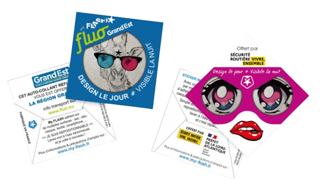 Auto-collant en textile réfléchissant réutilisable Made in France  -