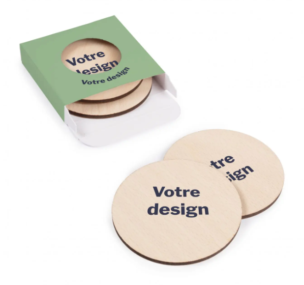 Lot de sous-verres en bois Kupof Made in France - 2