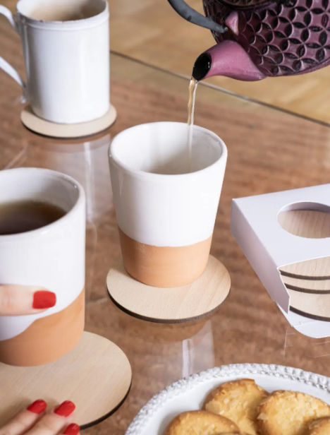 Lot de sous-verres en bois Kupof Made in France - 5