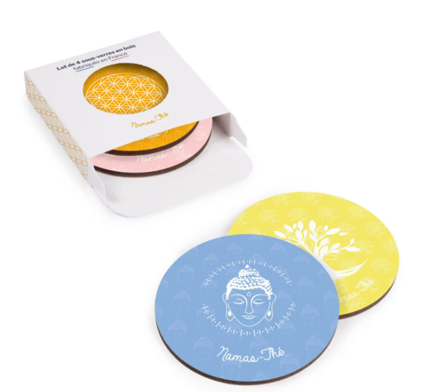 Lot de sous-verres en bois Kupof Made in France