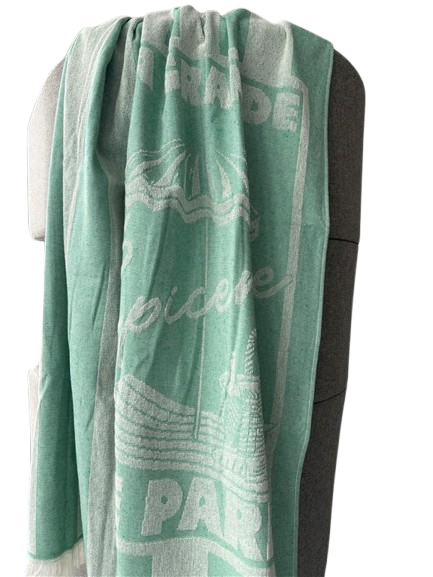 Fouta tissage Jacquard avec dos éponge - cottonland® - 4