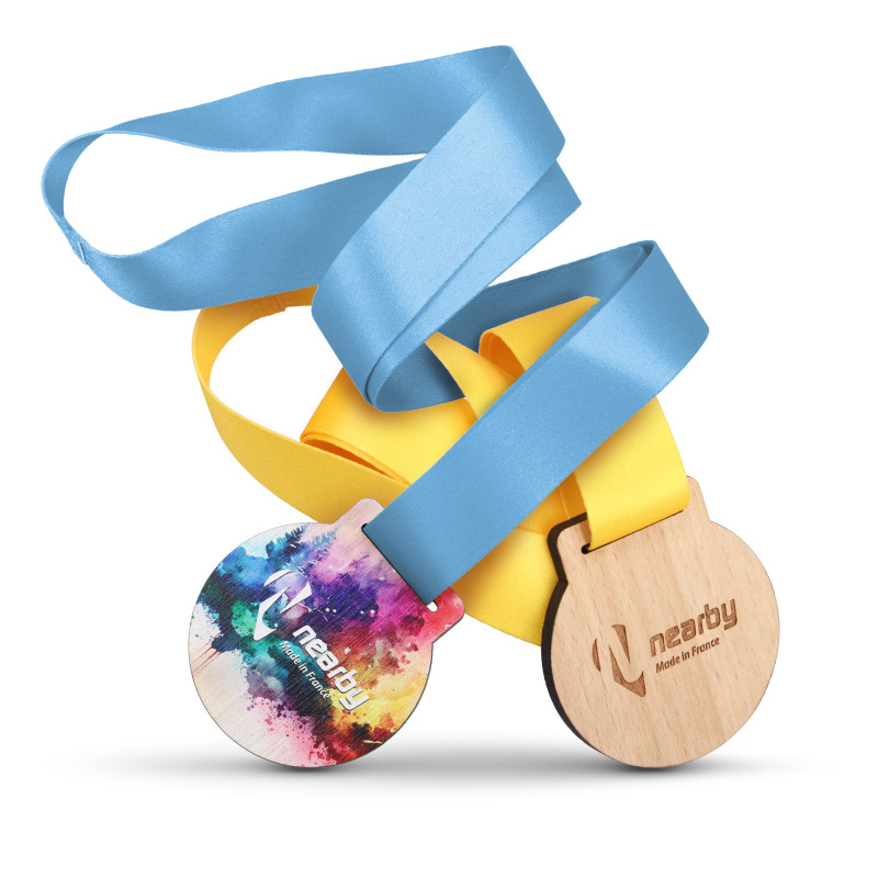 Médaille en bois de hêtre Made in France