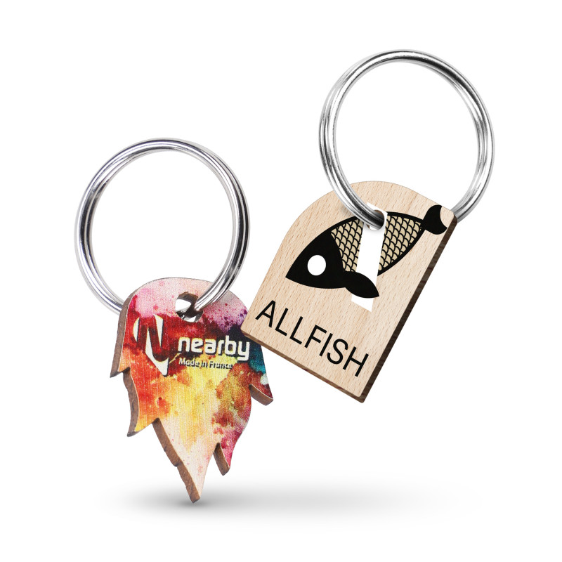 Porte-clés en bois de hêtre Made in France -