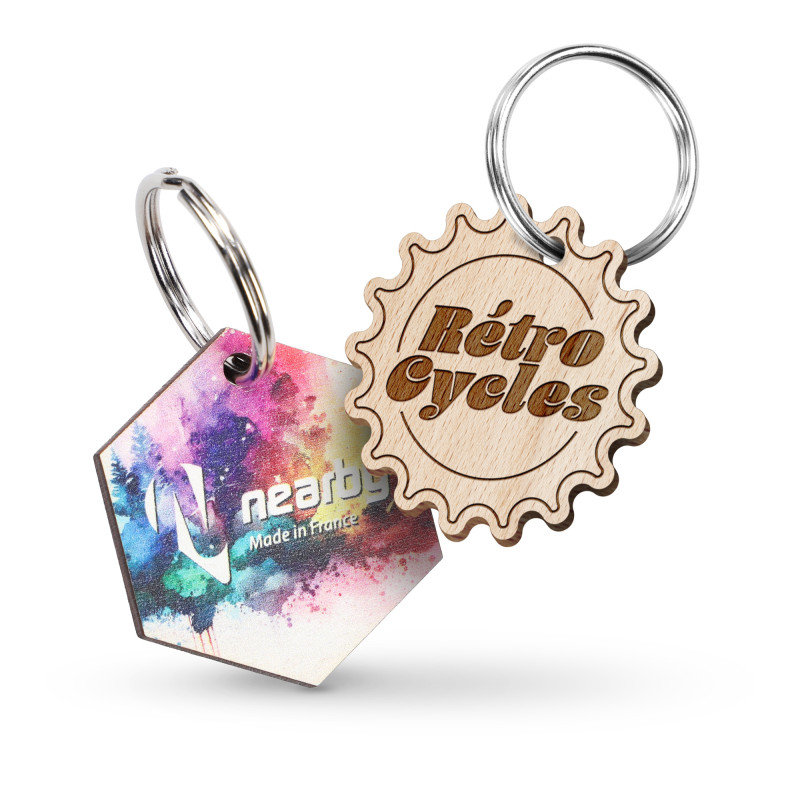 Porte-clés en bois de hêtre Made in France