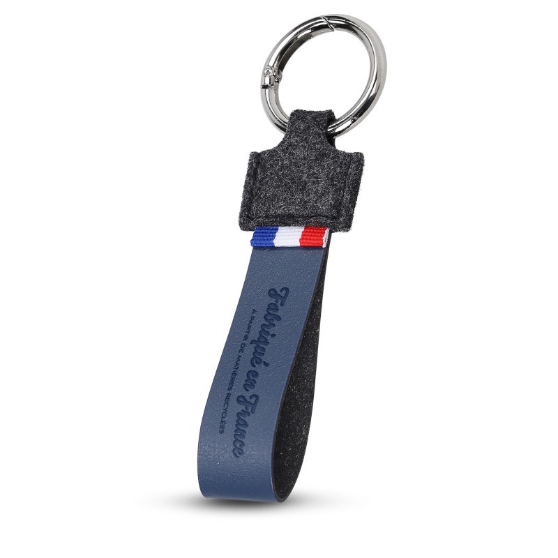 Porte-clés en cuir recyclé Made in France -