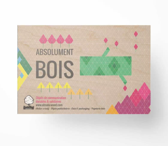 Carte postale en bois 10 x 15 cm Made in France -