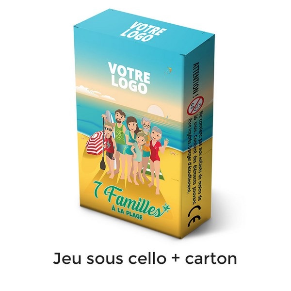 7 familles - à la plage - 44 cartes personnalisables-carton 250 g -