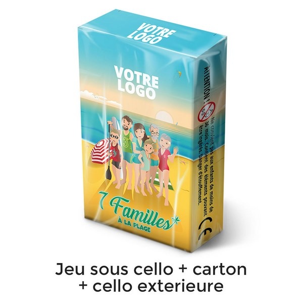 7 familles - à la plage - 44 cartes personnalisables-carton 250 g -