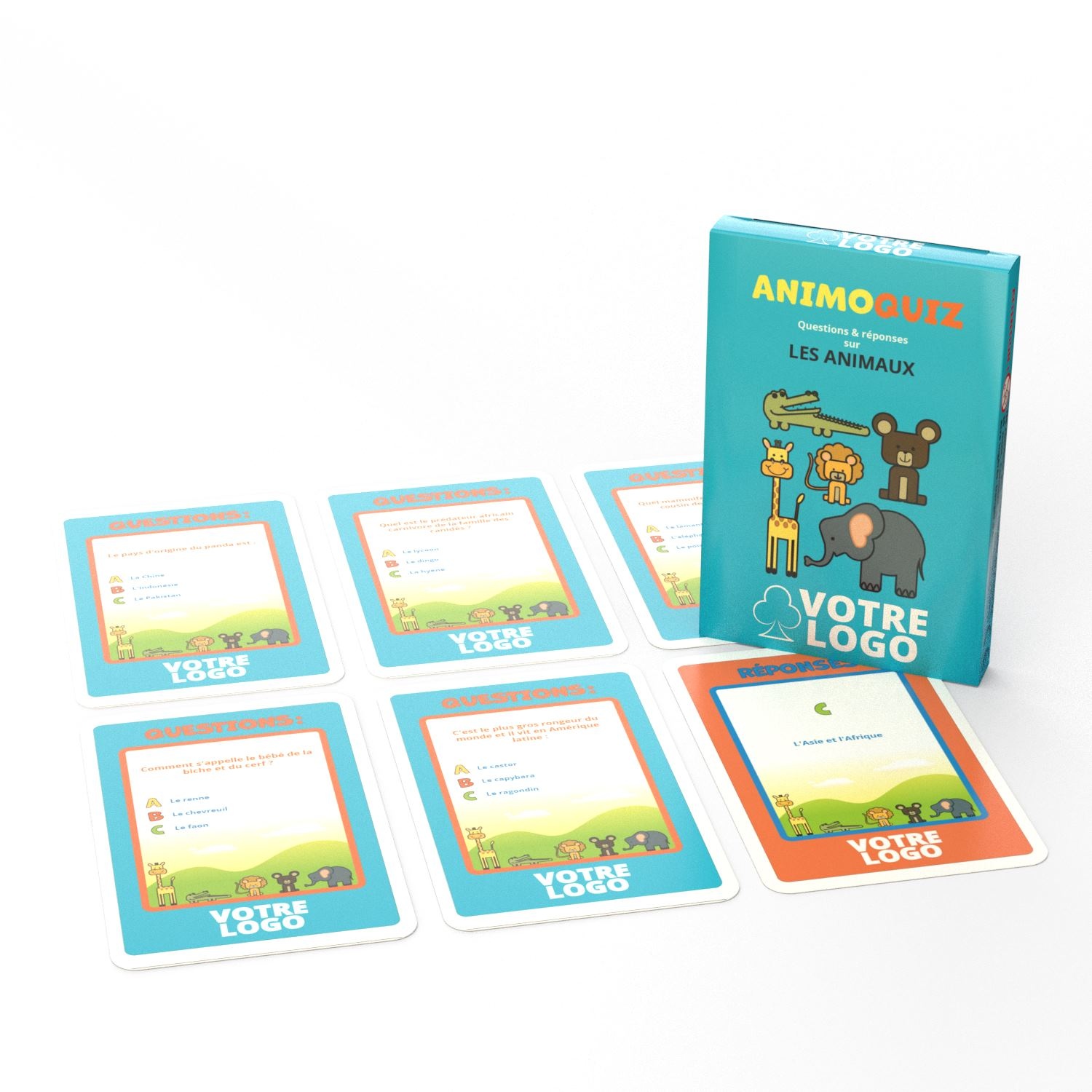 Jeu "Animoquiz" - 44 cartes sur les animaux