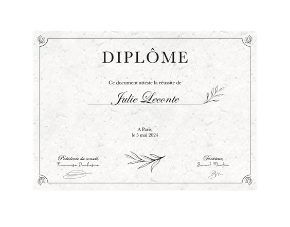 Diplôme A4 en papier à planter Made in France -