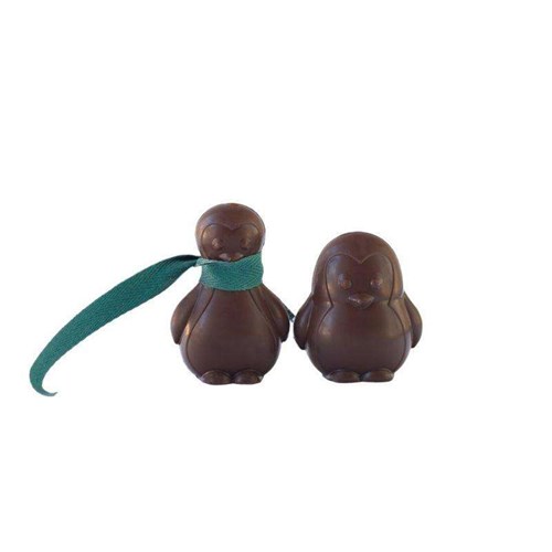 Deux pingouins en chocolat bio Made in France