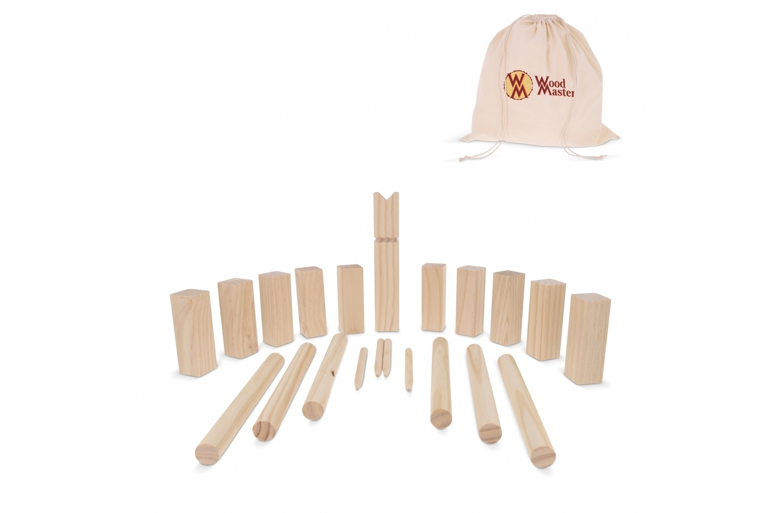 Jeu Kubb en bois avec pochette