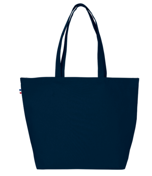 Sac de plage 240g en coton bio Made in France - Marine - 3