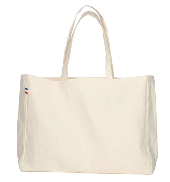 Sac cabas avec soufflet en coton recyclé Made in France - Manu - 2